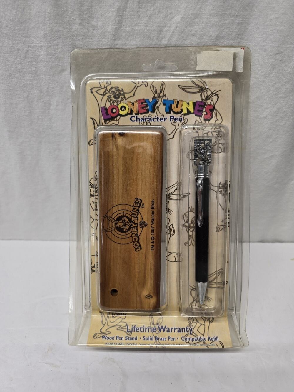 Looney Tunes, Character InkPen TAZMANIAN DEVIL, Wood Pen Stand, Brass Pen NEW